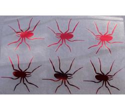 6 Buegelpailletten Spinnen spiegel rot
